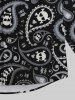 Chemise Gothique Imprimé Crâne Paisley à Col Rabattu à Boutons pour Homme - Noir M