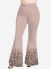 Plus Size Glitter Sparkling Sequins Print Pull On Flare Pants -  