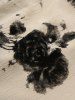 Plus Size Ink Painting Rose Flower Textured Zipper Distressed A Line Skirt -  