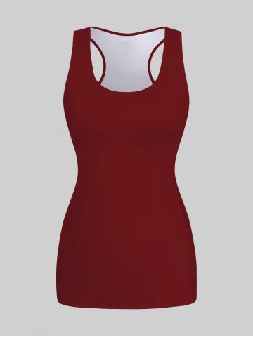 Plus Size Racerback Tank Top and Rose Flower Leaf Dripping Blood Print Batwing Sleeve T-shirt