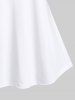 T-shirt Léopard Cœur Peinture Eclaboussée Imprimés à Manches Raglan de Grande Taille - Blanc 6X