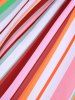 Plus Size Stripes Colorblock Print Ruched Boyshort Tankini Set -  