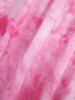 Haut Côtelé Texturé Teinté Imprimé Bouclé de Grande Taille à Volants - Rose clair M | US 10