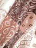 Plus Size Retro Vintage Floral Paisley Plaid Printed Halter Backless Boyleg Tankini Swimsuit -  