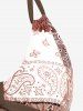 Plus Size Retro Vintage Floral Paisley Plaid Printed Halter Backless Boyleg Tankini Swimsuit -  