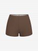 Maillot de Bain Tankini Dos-Nu à Imprimé Carreaux et Fleurs Style Rétro Grande-Taille - café M | US 10
