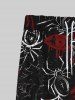 Gothic Spider Web Bloody Eye Print Drawstring Wide Leg Sweatpants For Men -  