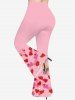 Plus Size Glitter Sparkling Sequins Ombre Heart Print Valentines Pull On Flare Pants -  