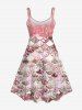 Robe Débardeur Brillante 3D Ecaille de Sirène Imprimée de Grande Taille à Paillettes - Rose clair 1X