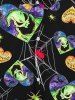 Gothic Spider Web Monster Heart Bat Galaxy Print Valentines Buttons Shirt For Men -  