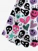 Plus Size Crown Skull Ghost Star Heart Print Tank Dress -  