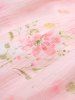 Robe Côtelée Fleur Coquille Imprimée Ourlet en Dentelle de Grande Taille à Volants - Rose clair L | US 12