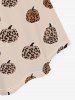 Plus Size Leopard Pumpkin Print Cinched Backless Tank Top -  