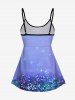 Glitter Sparkling Sequins Fish Scale Mermaid Ombre Water Droplet Print Backless Boyleg Tankini Swimsuit (Adjustable Shoulder Strap) -  