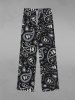 Gothic Skulls Heart Paisley Print Valentines Drawstring Wide Leg Sweatpants For Men -  