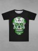 Gothic Vintage Flower Skull Print Short Sleeves T-shirt For Men -  