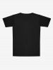T-shirt Gothique Imprimé Crâne Trèfle avec Quatre Feuilles à Manches Courtes pour Homme - Noir XS