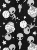 Gothic Turn-down Collar Skull Alien Candy Ice Cream Stars Print Buttons Shirt For Men -  