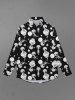 Gothic Turn-down Collar Skull Alien Candy Ice Cream Stars Print Buttons Shirt For Men -  
