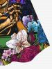 Débardeur à Dos Nu Imprimé Rose et Squelette Colorés (Débardeur) - Multi-A 1X
