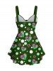 Plus Size Valentine's Day Heart Moon Star Colorblock Glitter Sparkling Sequin 3D Print Cinched Tank Top -  