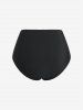 Plus Size Surplice Cinched Ruched Leopard Paint Drop Ombre Sparkling Sequin 3D Print Skirt 3 Pcs Tankini Swimsuit -  