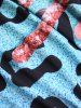 Maillot de Bain Tankini Superposé Léopard Imprimé à Goutte Epaule Grande Taille à Paillettes 3 Pièces - Multi-A M | US 10