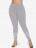 Plus Size Diamond Sparkling Sequin Glitter 3D Print Leggings -  