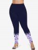 Plus Size Sunflowers Print Leggings -  