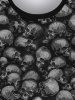 T-shirt Gothique Déchiré 3D Crâne Imprimée Manches Courtes à Col Rond pour Homme - Noir M
