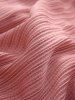 Robe Asymétrique Côtelée Bouclée Fleurie Imprimée en Maille de Grande Taille à Volants - Rose clair 1X | US 14-16