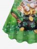 Plus Size St. Patrick's Day Leaf Clover Hat Cat Print T-shirt -  