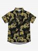 Gothic Dragon Auspicious Cloud Print Button Down Shirt For Men -  