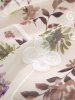 Plus Size Flutter Sleeves Colorful Floral Embroidered Ruffles Layered Lace Trim 2 in 1 Chiffon Belted Top -  