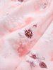 Plus Size Puff Sleeves Off The Shoulder Glitter Leaf Buckle Ombre Tie Dye Floral Jacquard Embossed Textured Lace Up Layered A Line Dress -  