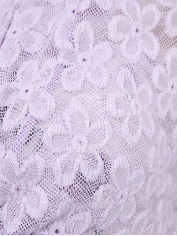 Plus Size Flowers Print Ruffles Ruched Cami Top and Floral Embroidery Hollow Out Chain Panel Twist Crop Top