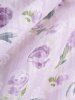 Plus Size Flowers Print Ruffles Ruched Cami Top and Floral Embroidery Hollow Out Chain Panel Twist Crop Top -  