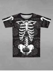 T-shirt Imprimé Constellation Squelette à Manches Courtes pour Homme - Noir S