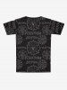 T-shirt Imprimé Constellation Squelette à Manches Courtes pour Homme - Noir XL