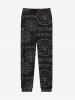 Gothic Skeleton Constellation Print Drawstring Pocket Sweatpants For Men -  