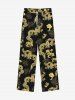 Pantalon de Survêtement avec Cordon de Serrage à Imprimé Dragon Style Gothique pour Hommes - Jaune 2XL