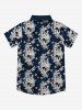 Gothic Turn-down Collar Skulls Flower Branch Print Buttons Shirt For Men -  
