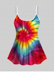 Haut de Tankini Teinté Imprimé en Spirale - Multi-A 5X