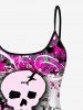 Skull Skeleton Star Paint Splatter Graffiti Print Tankini Top -  