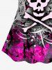 Skull Skeleton Star Paint Splatter Graffiti Print Tankini Top -  
