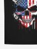 Gothic Skull American Flag Blood Paint Drop Blobs Print T-shirt For Men -  