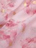 Haut Texturé Feuilles Debout Fleur Imprimé avec Quatre Poches en U - Rose clair 4X | US 26-28