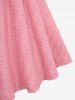 Haut Texturé Feuilles Debout Fleur Imprimé avec Quatre Poches en U - Rose clair 4X | US 26-28