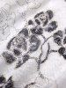 Plus Size Flowers Print Lace Hollow Out Heart Buckle Ruched 2 In 1 Top -  