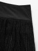 Plus Size Glitter Silver Line Sheer Mesh Skirted Swim Bottom -  